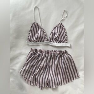 Missguided Pink Candystripe PJ Set - size 6